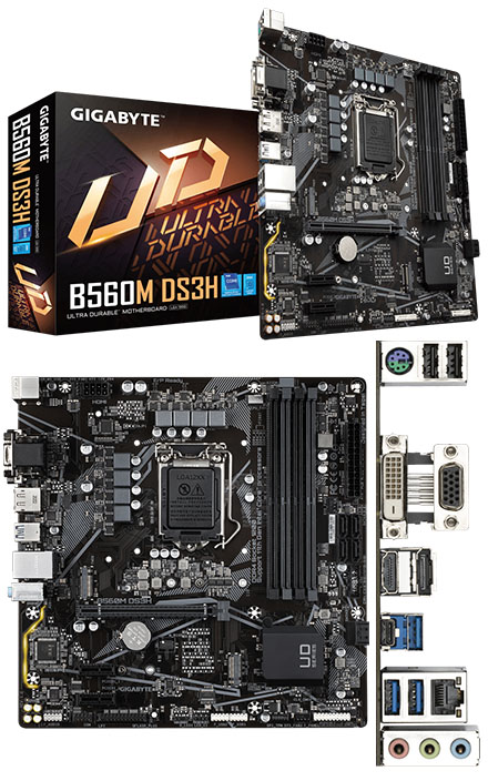 Gigabyte B560M DS3H MicroATX (f�r i3, i5, i7 [Sockel LGA1200], B560 Express, PCIe 4.0)